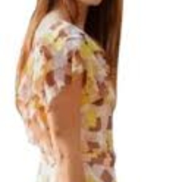 KATE SPADE Geo Print Ruffle Silk Midi Dress - Picture 4 of 11